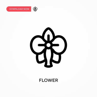 Çiçek Basit vektör simgesi. Web sitesi veya mobil uygulama için modern, basit düz vektör çizimi