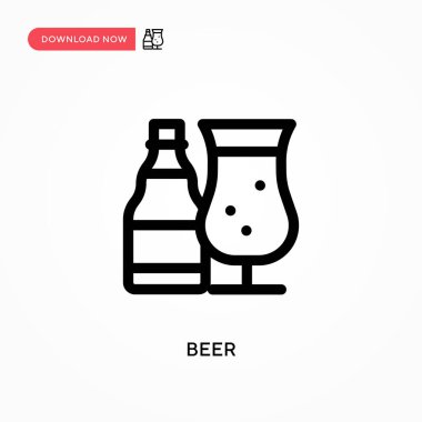 Bira basit vektör simgesi. Web sitesi veya mobil uygulama için modern, basit düz vektör çizimi
