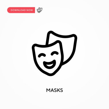 Maskeler basit vektör simgesi. Web sitesi veya mobil uygulama için modern, basit düz vektör çizimi