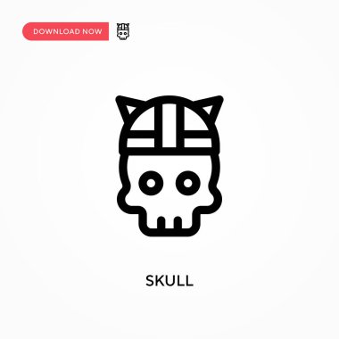 Kafatası Basit vektör simgesi. Web sitesi veya mobil uygulama için modern, basit düz vektör çizimi