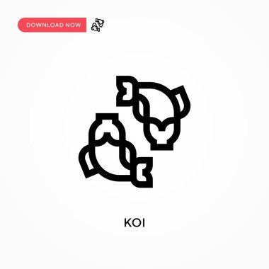 Koi Basit vektör simgesi. Web sitesi veya mobil uygulama için modern, basit düz vektör çizimi