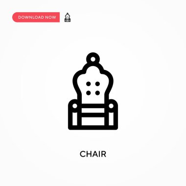 Koltuk Basit vektör simgesi. Web sitesi veya mobil uygulama için modern, basit düz vektör çizimi