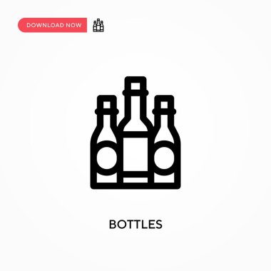Şişeler basit vektör simgesi. Web sitesi veya mobil uygulama için modern, basit düz vektör çizimi