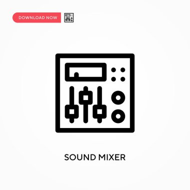 Ses karıştırıcı basit vektör simgesi. Web sitesi veya mobil uygulama için modern, basit düz vektör çizimi