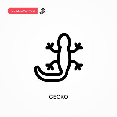 Gecko Basit vektör simgesi. Web sitesi veya mobil uygulama için modern, basit düz vektör çizimi