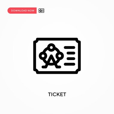 Bilet Basit vektör simgesi. Web sitesi veya mobil uygulama için modern, basit düz vektör çizimi
