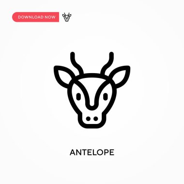 Antilop Basit vektör simgesi. Web sitesi veya mobil uygulama için modern, basit düz vektör çizimi
