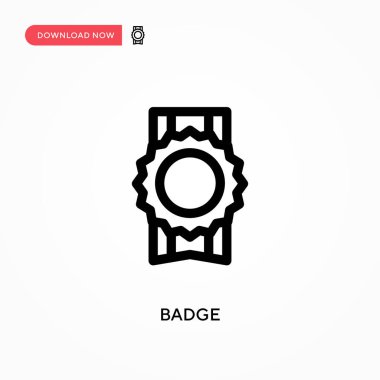 Rozet Basit vektör simgesi. Web sitesi veya mobil uygulama için modern, basit düz vektör çizimi