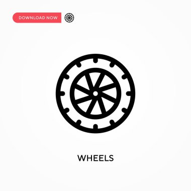 Tekerlekler basit vektör simgesi. Web sitesi veya mobil uygulama için modern, basit düz vektör çizimi