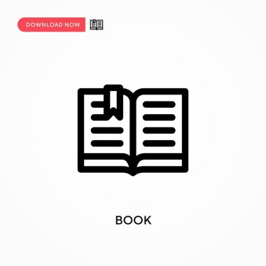 Kitap Basit vektör simgesi. Web sitesi veya mobil uygulama için modern, basit düz vektör çizimi