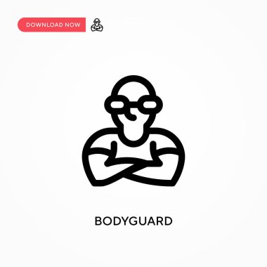 Bodyguard Basit vektör simgesi. Web sitesi veya mobil uygulama için modern, basit düz vektör çizimi