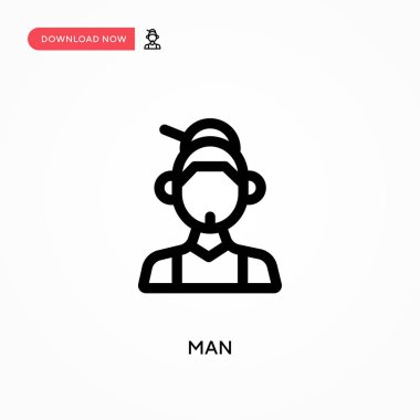 Basit erkek vektör simgesi. Web sitesi veya mobil uygulama için modern, basit düz vektör çizimi
