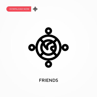 Friends Basit vektör simgesi. Web sitesi veya mobil uygulama için modern, basit düz vektör çizimi