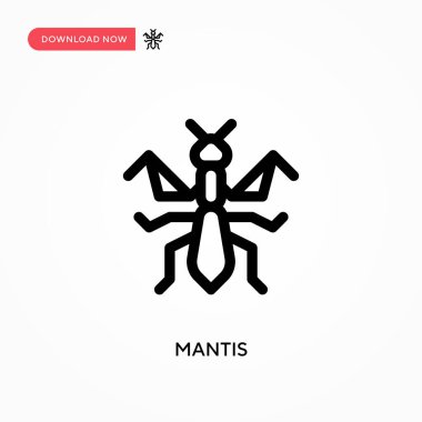 Mantis Basit vektör simgesi. Web sitesi veya mobil uygulama için modern, basit düz vektör çizimi