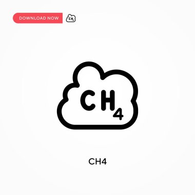 Ch4 Basit vektör simgesi. Web sitesi veya mobil uygulama için modern, basit düz vektör çizimi