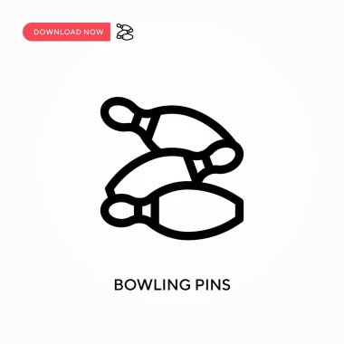 Bowling lobutları basit vektör simgesi. Web sitesi veya mobil uygulama için modern, basit düz vektör çizimi