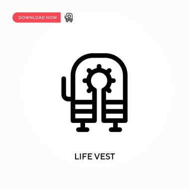 Can yeleği basit vektör simgesi. Web sitesi veya mobil uygulama için modern, basit düz vektör çizimi