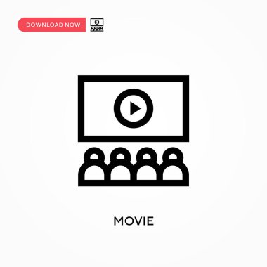 Basit film vektör simgesi. Web sitesi veya mobil uygulama için modern, basit düz vektör çizimi