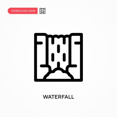 Şelale basit vektör simgesi. Web sitesi veya mobil uygulama için modern, basit düz vektör çizimi