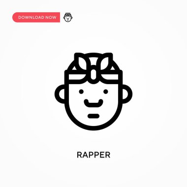 Rapçi Basit vektör simgesi. Web sitesi veya mobil uygulama için modern, basit düz vektör çizimi