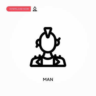 Basit erkek vektör simgesi. Web sitesi veya mobil uygulama için modern, basit düz vektör çizimi