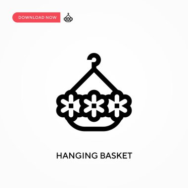 Sepet asılıyor Basit vektör simgesi. Web sitesi veya mobil uygulama için modern, basit düz vektör çizimi