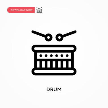 Davul Basit vektör simgesi. Web sitesi veya mobil uygulama için modern, basit düz vektör çizimi