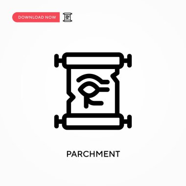 Parşömen Basit vektör simgesi. Web sitesi veya mobil uygulama için modern, basit düz vektör çizimi