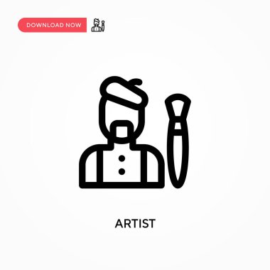 Sanatçı Basit vektör simgesi. Web sitesi veya mobil uygulama için modern, basit düz vektör çizimi