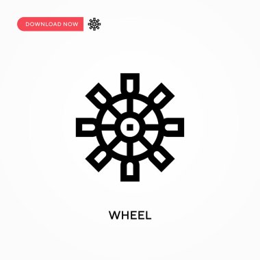 Tekerlek Basit vektör simgesi. Web sitesi veya mobil uygulama için modern, basit düz vektör çizimi