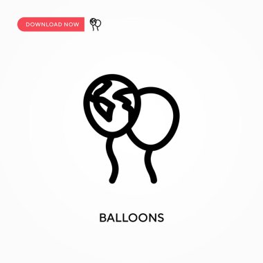 Balonlar basit vektör simgesi. Web sitesi veya mobil uygulama için modern, basit düz vektör çizimi