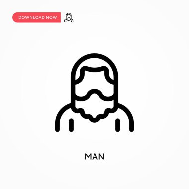 Basit erkek vektör simgesi. Web sitesi veya mobil uygulama için modern, basit düz vektör çizimi