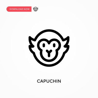 Capuchin Basit vektör simgesi. Web sitesi veya mobil uygulama için modern, basit düz vektör çizimi