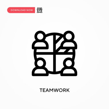 Takım çalışması basit vektör simgesi. Web sitesi veya mobil uygulama için modern, basit düz vektör çizimi