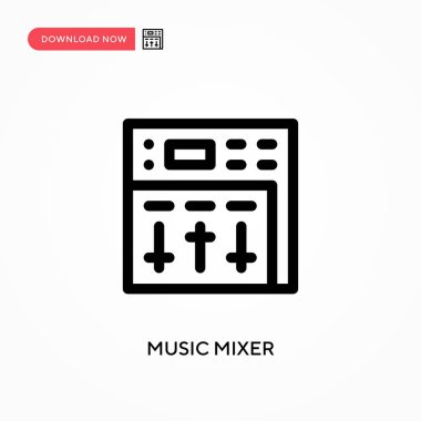 Müzik karıştırıcı basit vektör simgesi. Web sitesi veya mobil uygulama için modern, basit düz vektör çizimi