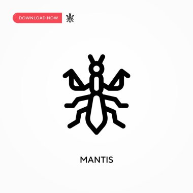 Mantis Basit vektör simgesi. Web sitesi veya mobil uygulama için modern, basit düz vektör çizimi