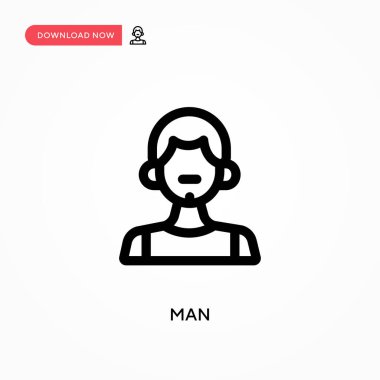 Basit erkek vektör simgesi. Web sitesi veya mobil uygulama için modern, basit düz vektör çizimi