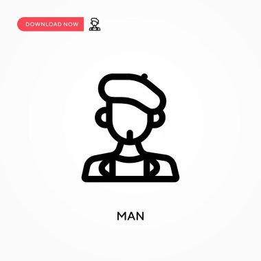 Basit erkek vektör simgesi. Web sitesi veya mobil uygulama için modern, basit düz vektör çizimi