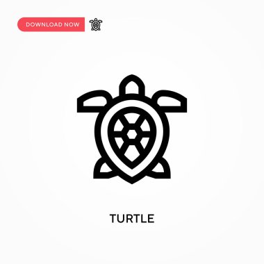 Kaplumbağa Basit vektör simgesi. Web sitesi veya mobil uygulama için modern, basit düz vektör çizimi