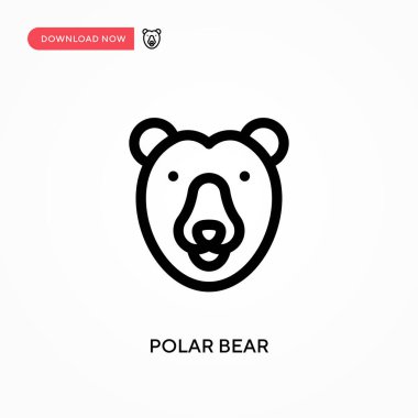 Kutup ayısı basit vektör simgesi. Web sitesi veya mobil uygulama için modern, basit düz vektör çizimi