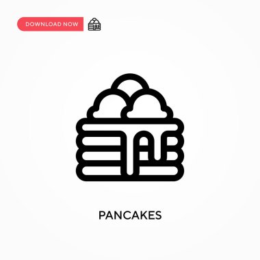 Pankek basit vektör simgesi. Web sitesi veya mobil uygulama için modern, basit düz vektör çizimi