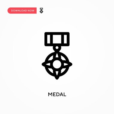 Madalya basit vektör simgesi. Web sitesi veya mobil uygulama için modern, basit düz vektör çizimi