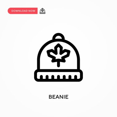 Beanie Basit vektör simgesi. Web sitesi veya mobil uygulama için modern, basit düz vektör çizimi