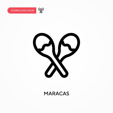 Maracas Basit vektör simgesi. Web sitesi veya mobil uygulama için modern, basit düz vektör çizimi