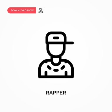 Rapçi Basit vektör simgesi. Web sitesi veya mobil uygulama için modern, basit düz vektör çizimi