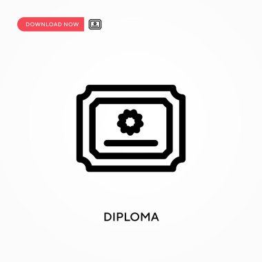 Diploma basit vektör simgesi. Web sitesi veya mobil uygulama için modern, basit düz vektör çizimi