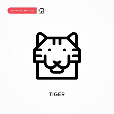 Tiger Simple vektör simgesi. Web sitesi veya mobil uygulama için modern, basit düz vektör çizimi