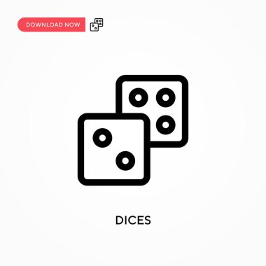 Dices Basit vektör simgesi. Web sitesi veya mobil uygulama için modern, basit düz vektör çizimi