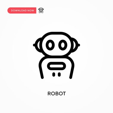 Robot Basit vektör simgesi. Web sitesi veya mobil uygulama için modern, basit düz vektör çizimi