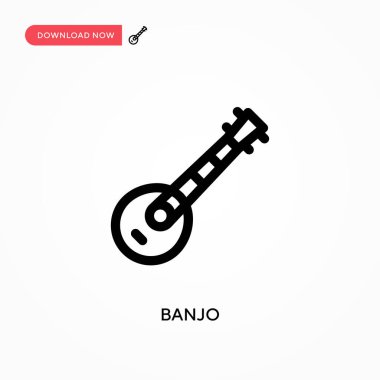 Banjo Basit vektör simgesi. Web sitesi veya mobil uygulama için modern, basit düz vektör çizimi